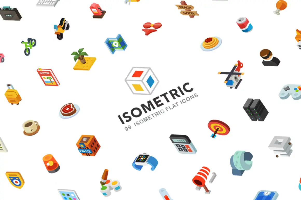 Иконки - Creative Market - Isometric, 99 icon pack - 314275 [PNG, EPS, PSD]
