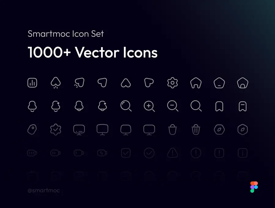 Иконки - UI8 - Smartmoc Icon Set | 1,000+ Icons [FIG]