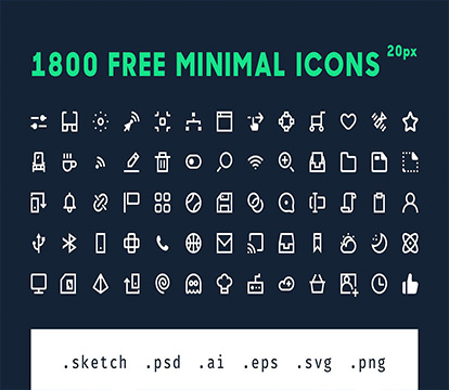 Иконки - Creative Market - 1800 Minimal Icons - 849317 [PSD, EPS, AI, SVG]