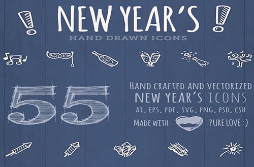 Иконки - Good Stuff Non Nonsense - New Year's Icons [SVG, PNG, AI, EPS]