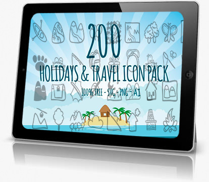 Иконки - GraphicsFuel - 200 Holidays & Travel Icons Pack [AI, PNG, SVG]