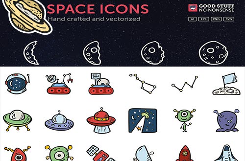 Иконки - Good Stuff Non Nonsense - Space Icons [SVG, PNG, AI, EPS]