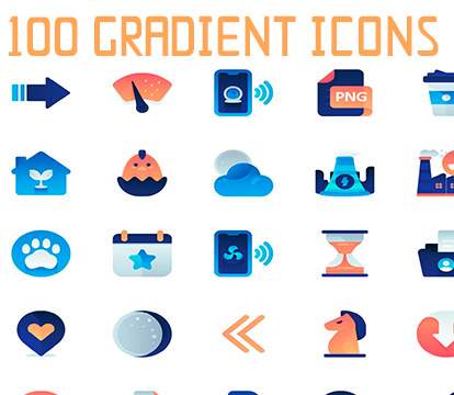 Иконки - WebdesignerDepot - 100 GRADIENT ICONS [PNG, EPS, SVG, AI]