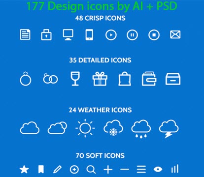 Иконки - Freebiesbug - 177 Design icons by AI + PSD [AI, PSD]