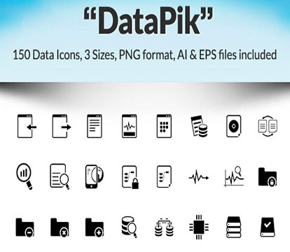 Иконки - InstantShift - DataPik Icon Set: 150 Free Data Work Icons [PNG, AI, EPS]