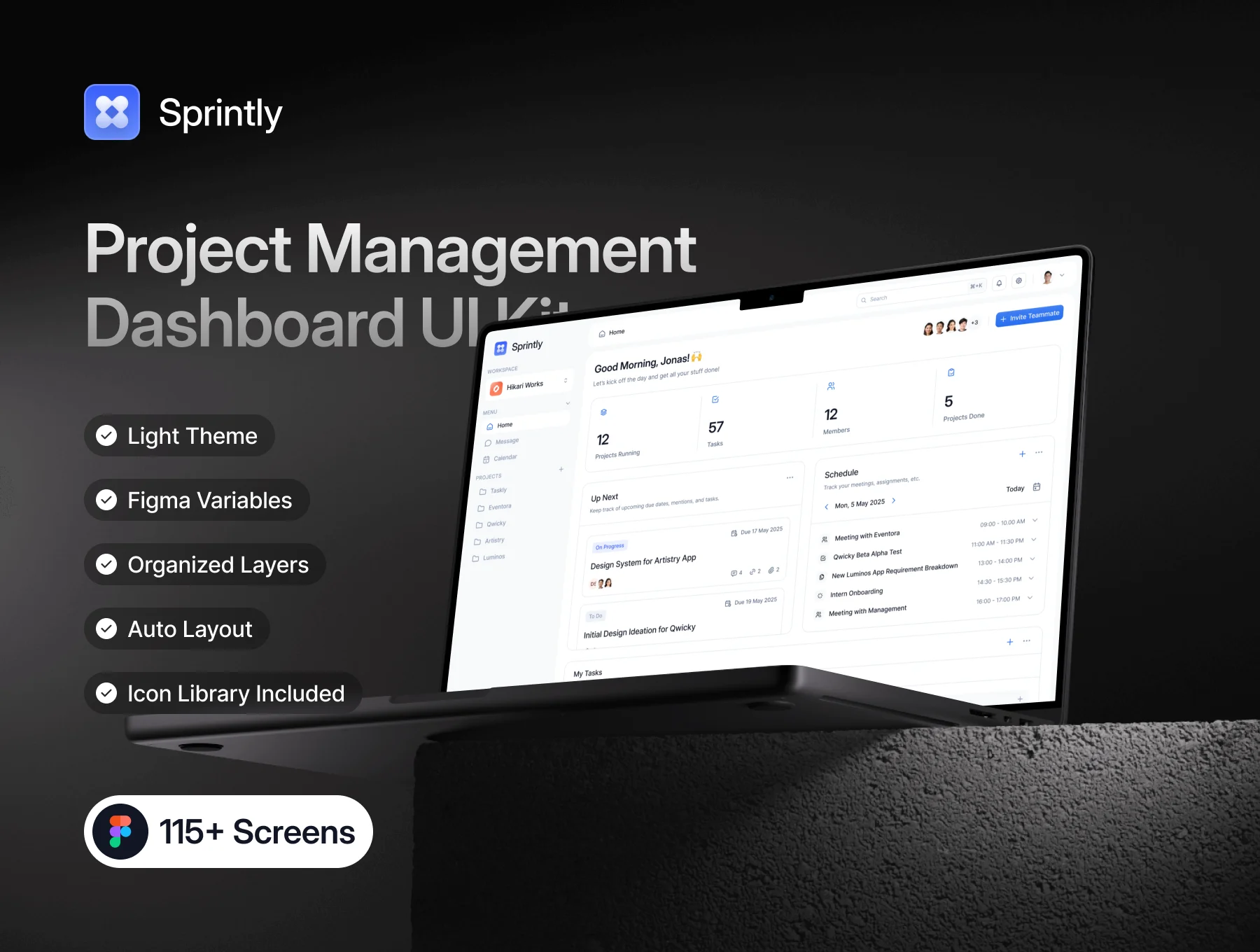 Ui Kits - UI8 - Sprintly - Project Management Dashboard UI Kit [FIG]