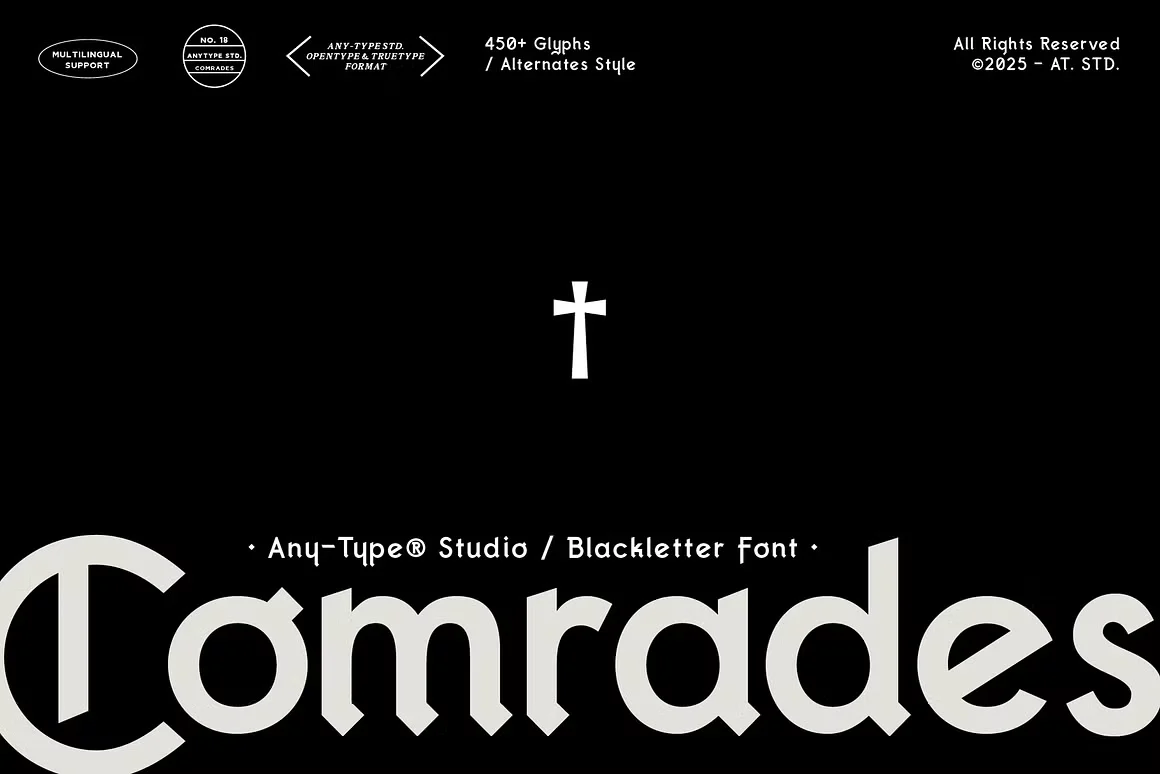 Шрифты - Creative Market - Comrades Blackletter Font - 291556183 [OTF, TTF, WOFF, WOFF2]