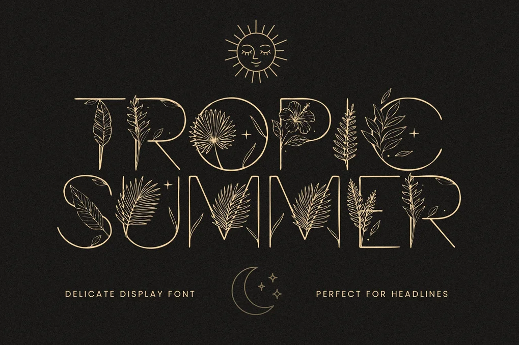Шрифты - Envato - Tropic Summer - Botanical Luxury Display Font - 3ZKZW85 [OTF]