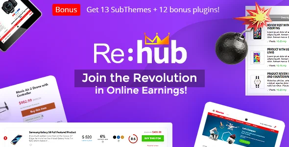 Шаблоны сайта - ThemeForest - REHub - Price Comparison, Multi Vendor Marketplace Wordpress Theme - 7646339 [PHP, CSS, JS]