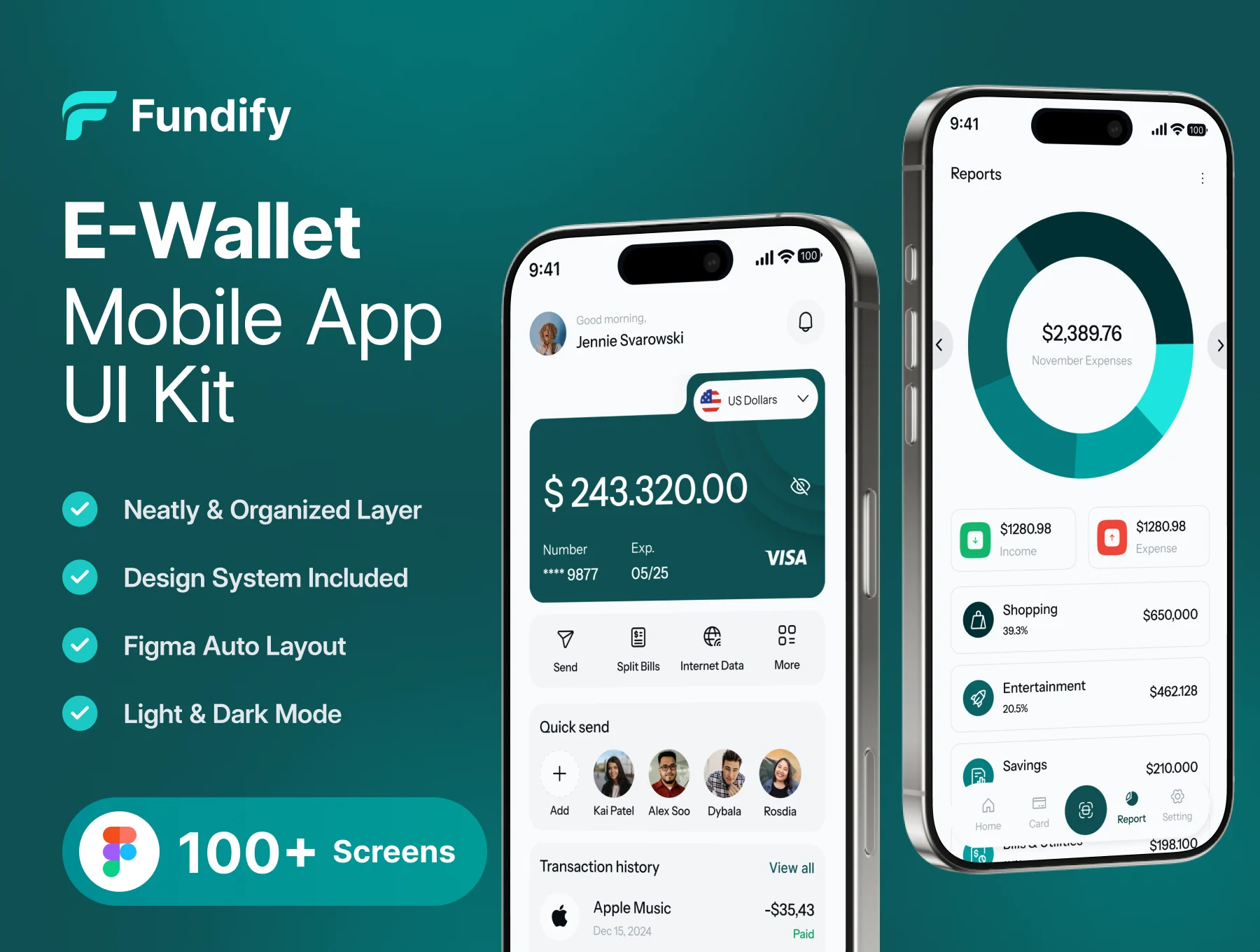 Ui Kits - UI8 - Fundify - E-Wallet Mobile App UI Kit [FIG]