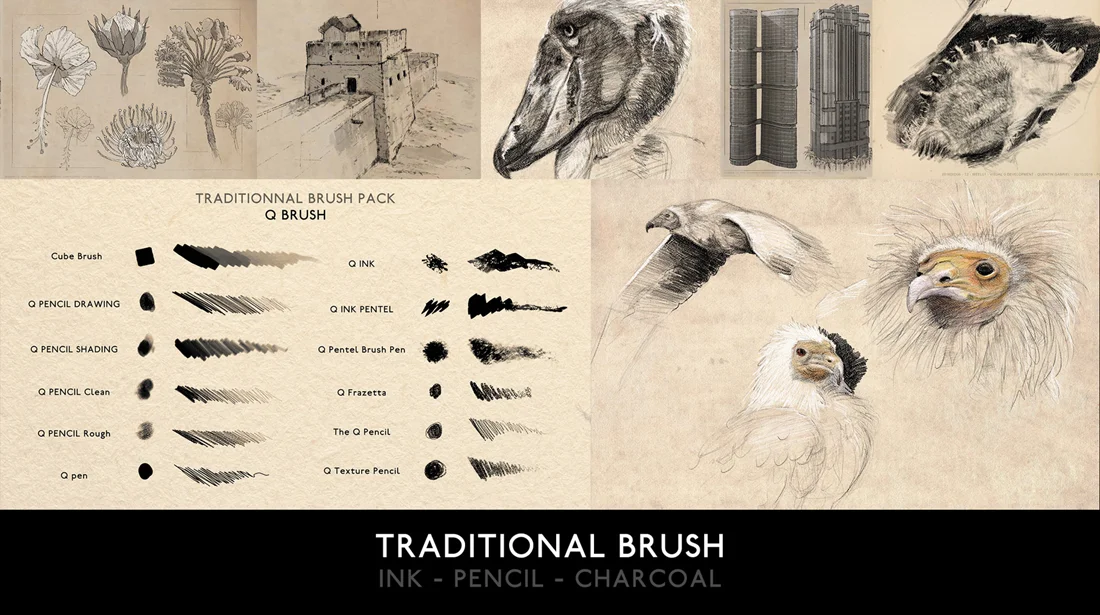 Кисти - ArtStation - TRADITIONAL BRUSH - oVkD [ABR]