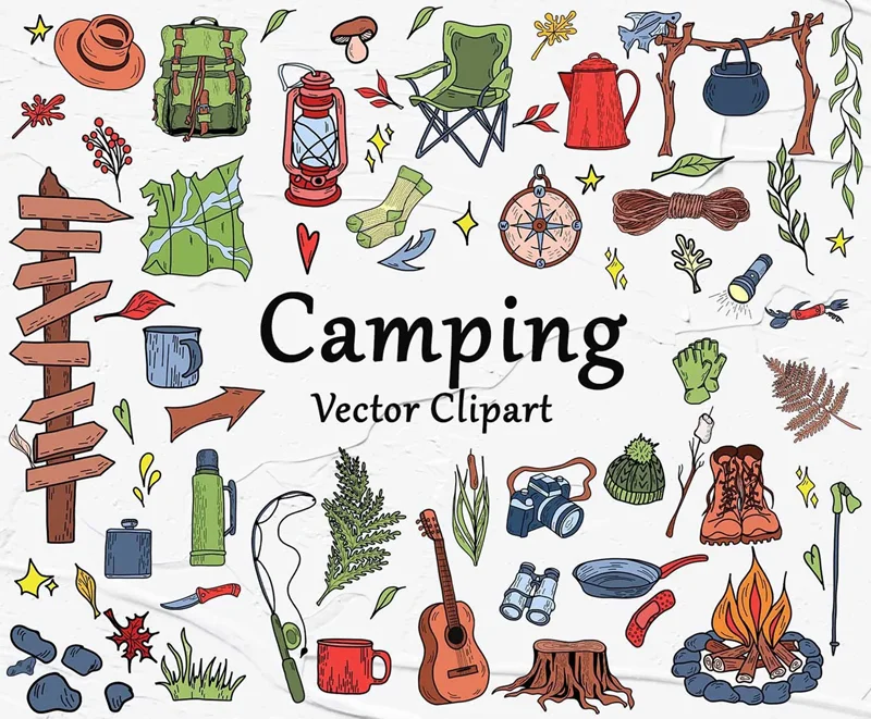 Элементы (клипарт) - Etsy - Camping Vector Clipart - 1189565402 [PNG, SVG]