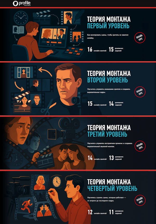 Profileschool, Дмитрий Ларионов | Теория монтажа. Уровни 1-4 (2025) PCRec [AD] [RU]