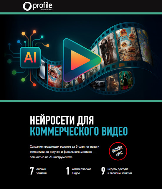 Profileschool, Никита Чесноков | Нейросети для коммерческого видео (2025) PCRec [AD] [RU]